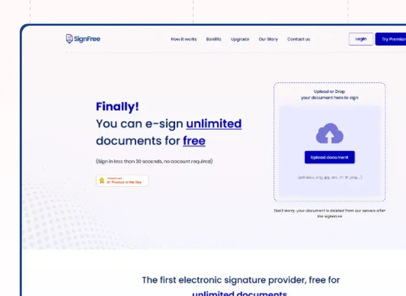 Sign Free website preview